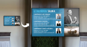 affichage numérique pour les hôtels services graphiques salle de réunion
