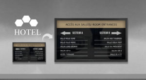 affichage numérique pour les hôtels services graphiques écran directionnel